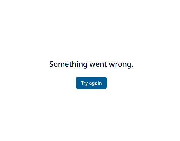 Generic error screen with Try again action